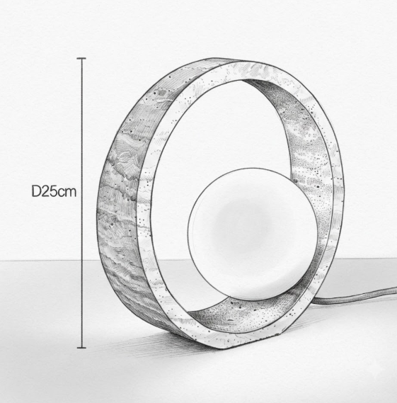 Lampe de table | ALO — schéma dimensions