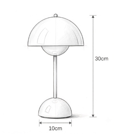 Lampe de table | KOLO — schéma dimensions
