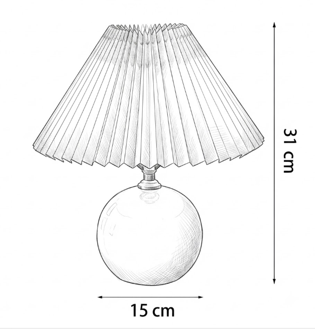 Lampe de table | AZUL — schéma dimensions