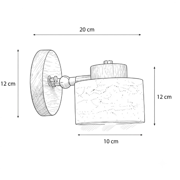 Applique murale | DUSKO — schéma dimensions