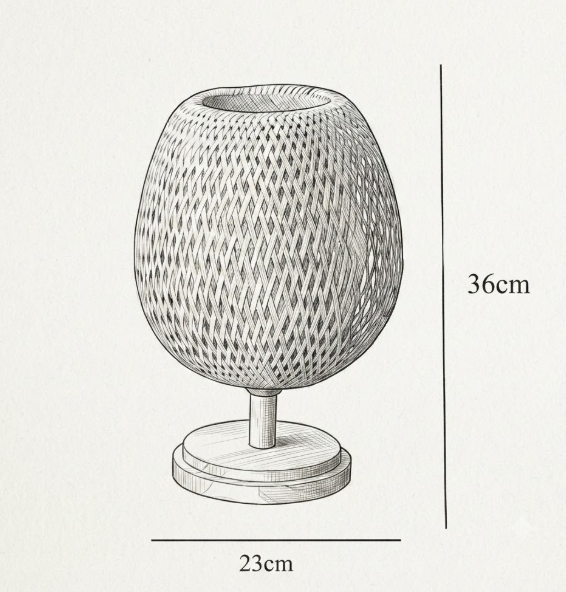 Lampe de table | CARAMO — schéma dimensions