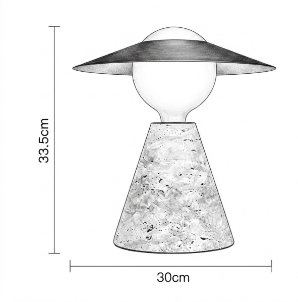 Lampe de table | TERSO — schéma dimensions