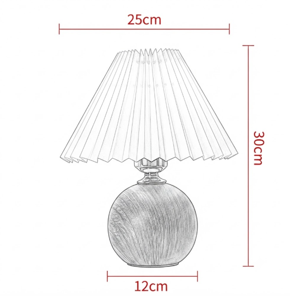 Lampe de table | KORVEN — schéma dimensions