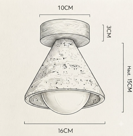 Plafonnier | CONIC — schéma dimensions